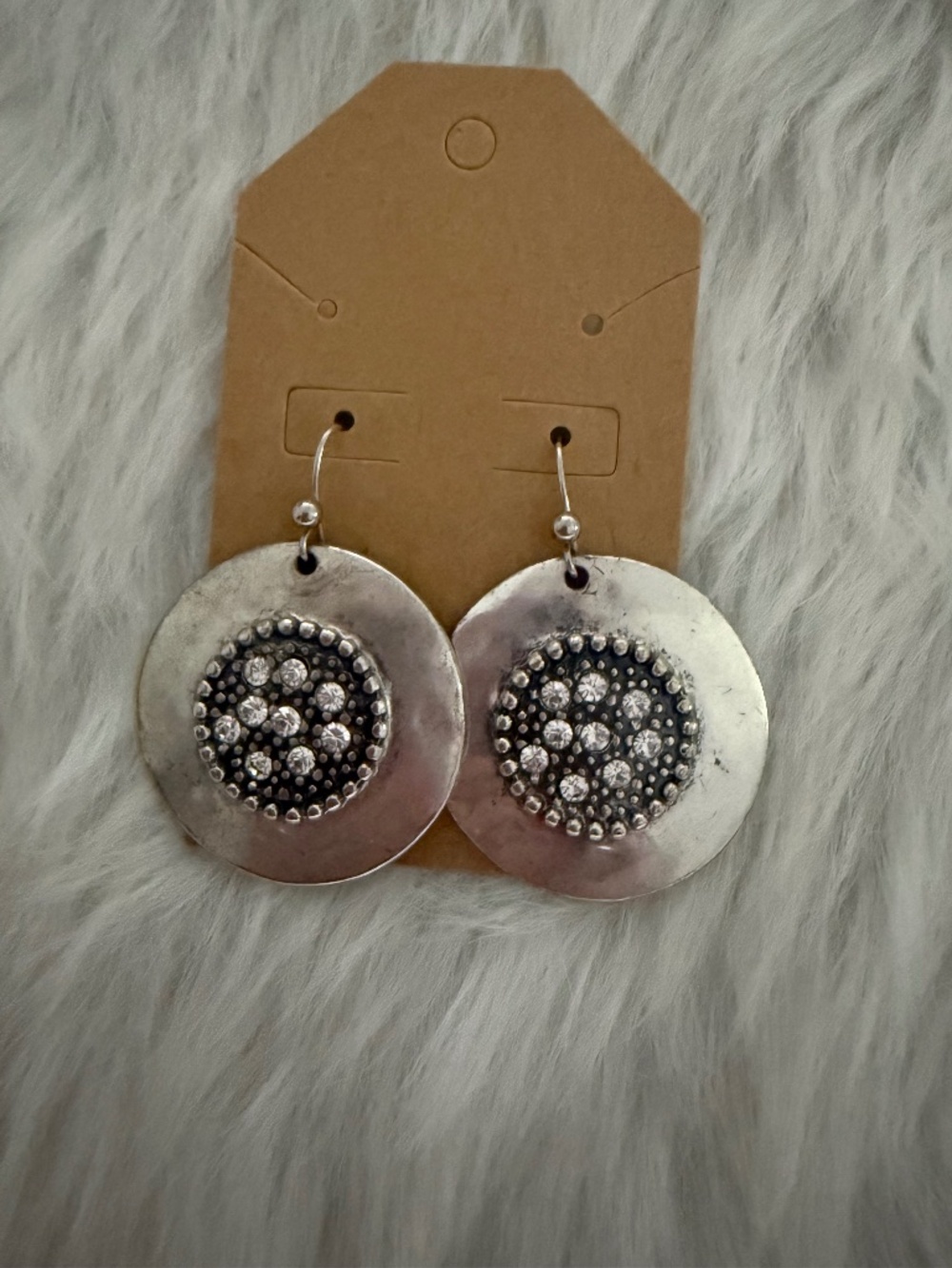 Maurices Sliver with Clear Rhinestone Dangling Earrings